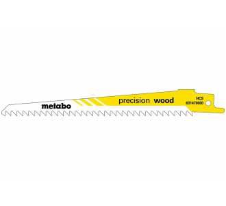 Metabo 5 Säbelsägeblätter "precision wood" 150 x 1,25 mm, HCS, 4,0 mm/ 6 TPI