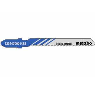 Metabo 5 Stichsägeblätter "basic metal" 51/ 1,2 mm, HSS, gefräst / gewellt, speziell für Kurvenschnitte