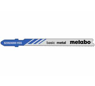 Metabo 5 Stichsägeblätter "basic metal" 66/ 1,1-1,5 mm, progressiv, HSS, mit Eintauchspitze, gefräst / gewellt