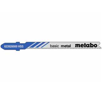 Metabo 5 Stichsägeblätter "basic metal" 66/ 1,1-1,5 mm, progressiv, HSS, mit Eintauchspitze, gefräst / gewellt, speziell für Kurvenschnitte