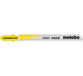 Metabo 5 Stichsägeblätter "clean wood" 74/ 2,5 mm, HCS, freiwinkelgeschliffen / zähnegeschliffen