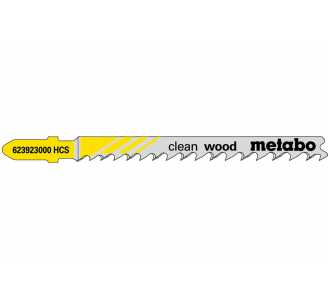 Metabo 5 Stichsägeblätter "clean wood" 74/ 4,0-5,2 mm, progressiv, HCS, mit Eintauchspitze