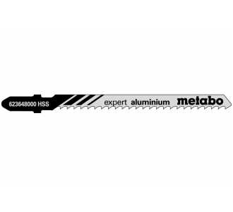 Metabo 5 Stichsägeblätter "expert aluminium" 74/ 3,0 mm, HSS, gefräst / gewellt, speziell für Kurvenschnitte