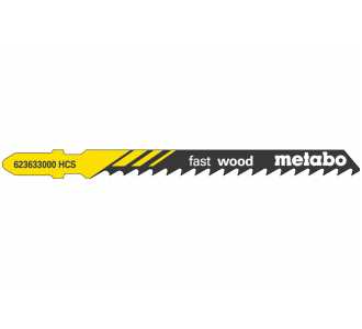 Metabo 5 Stichsägeblätter "fast wood" 74/ 4,0 mm, HCS, geschliffen / geschränkt