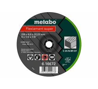 Metabo Flexiamant super 115x6,0x22,23 Stein, Schruppscheibe, gekröpfte Ausführung