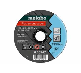 Metabo Flexiamant super 125x6,0x22,23 Inox, Schruppscheibe, gekröpfte Ausführung