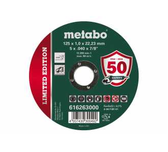 Metabo Limited Edition 125 x 1,0 x 22,23 mm, Inox, Trennscheibe, gerade Ausführung