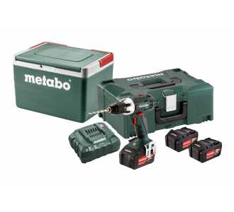 Metabo Set Akku-Bohrschrauber BS 18 LT, incl. 3x Akku Li-Power, Ladegerät, Zubehör, Kühlbox, metaBOX
