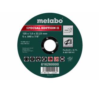 Metabo Special Edition II 125 x 1,0 x 22,23 mm, Inox, Trennscheibe, gerade Ausführung