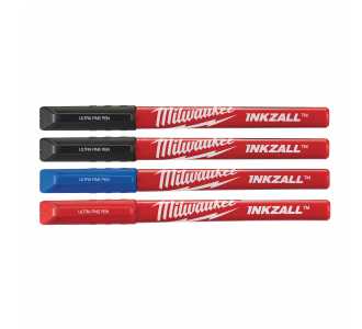 Milwaukee Fineliner bunt (schwarz, rot, blau) INKZALL, 4 Stk.