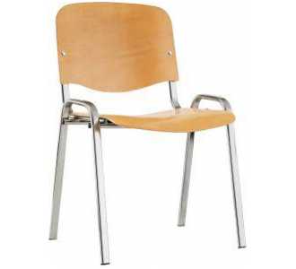 Bes.-Stuhl ISO Holz chrom/Buche