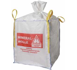 Transportsack Big Bag L.900mm B.900mm H.1100mm Trgf.150kg Aufdruck:Mineralwolle