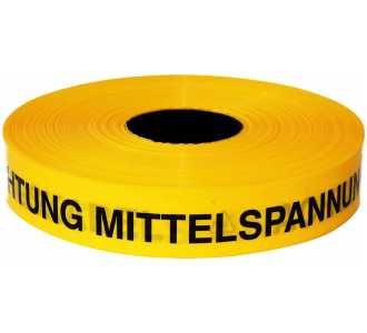 Trassenwarnband "Achtung Mittelspannungskabel", 250 m, gelb