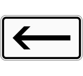 Verkehrszeichen 1000-10 Richtung, linksw. 231x420 mm, Alu 2 mm, RA2