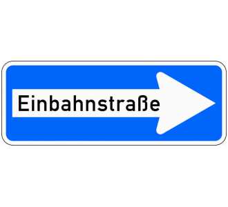 Verkehrszeichen 220-20, 800x300 mm, "Einbahnstraße rechts", RAL-Gütezeichen Folie RA1