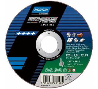 Norton Clipper Trennscheibe Material gerade 125x1,0