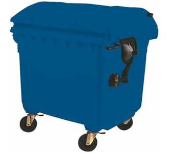 Müllcontainer Kunststoff 1,1 cbm Runddeckel blau
