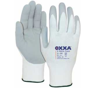 OXXA Montagehandschuh X-Nitil-Foam, Gr. 8 weiß-hellgrau