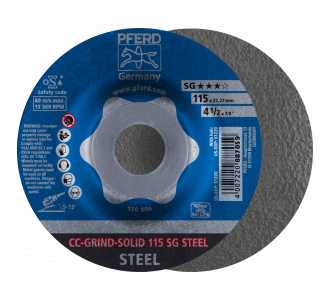 PFERD CC-GRIND-SOLID Schleifscheibe 115x22,23 mm COARSE Leistungslinie SG STEEL für Stahl