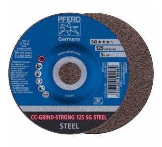 PFERD CC-GRIND-STRONG Schleifscheibe 125x22,23 mm COARSE Leistungslinie SG STEEL für Stahl