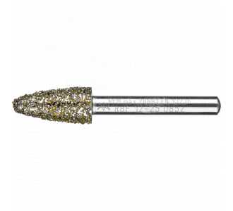 PFERD Diamant-Schleifstift Rundbogen Ø12,0 mm, Schaft-Ø6 mm D852 (sehr grob) zum Schleifen von Grau-und Sphäroguss