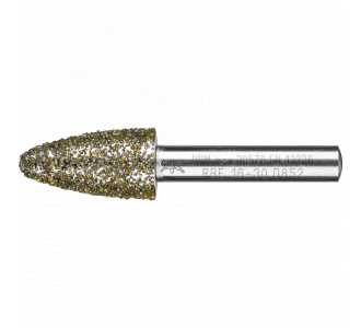 PFERD Diamant-Schleifstift Rundbogen Ø16,0 mm, Schaft-Ø8 mm D852 (sehr grob) zum Schleifen von Grau-und Sphäroguss