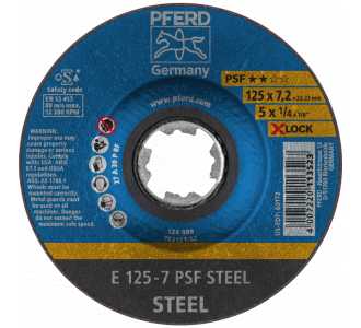 PFERD Schruppscheibe E 125x7,2 mm X-LOCK Universallinie PSF STEEL für Stahl