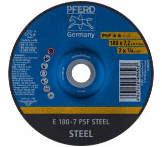 PFERD Schruppscheibe E 180x7,2x22,23 mm Universallinie PSF STEEL für Stahl