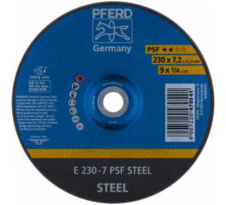 PFERD Schruppscheibe E 230x7,2x22,23 mm Universallinie PSF STEEL für Stahl