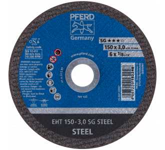 PFERD Trennscheibe EHT 150x3,0x22,23 mm gerade Leistungslinie SG STEEL für Stahl