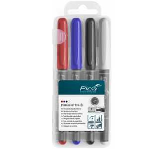 Pica Permanent Pen 1,0 mm, sortiert mit Instant-White-Pen