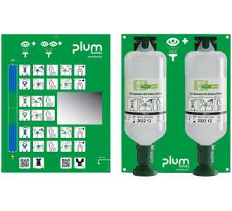 Plum Augenspülstation Maxi, 2 Flaschen, 1000ml, Natriumchloridlösung