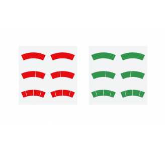 Riegler Aufkleber-Set, rote und grüne Kreisbögen, Ø -100, für Manometer
