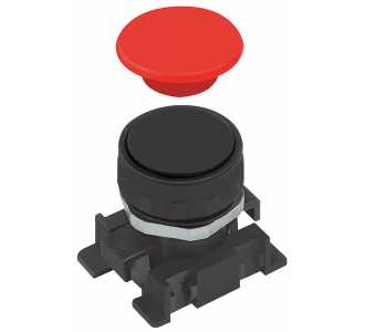 Riegler Druckknopf mit roter und schwarzer Scheibe, monostabil