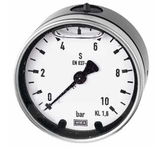 Riegler Glyzerinmanometer, Metallgehäuse, G 1/4 hinten zentr., -1/0,0 bar, Ø 63