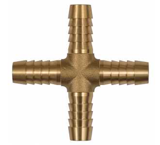 Riegler Kreuz-Schlauchverbindungsstutzen, für Schlauch LW 13 mm, Messing