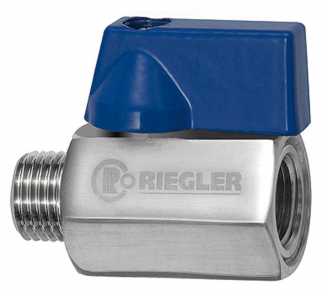 Riegler Mini-Kugelhahn, Edelstahl 1.4401, IG/AG, G 1/4, DN 8