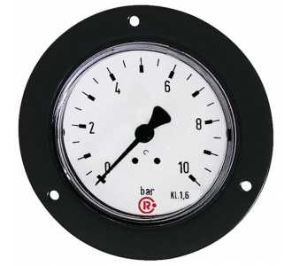 Riegler Standardmanometer, Frontring schwarz, G 1/4 hinten, 0-10,0 bar, Ø 50