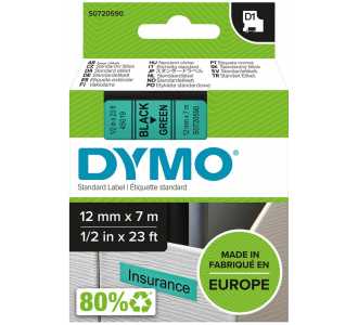 Schriftband D1 45019 schwarz/grün 12mmx7m DYMO