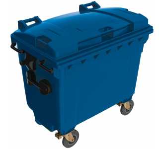 Müllcontainer 1.1cbb Kst. Flachdeckel blau