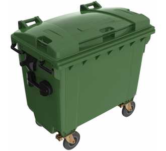 OPV Müllcontainer 660 l Kunststoff Flachdeckel grün