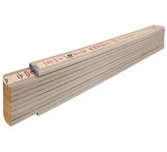 Stabila Holz-Gliedermaßstab Type 407 N, 2 m, naturfarben, metrische Skala, mit Winkelschema, PEFC-zertifiziert