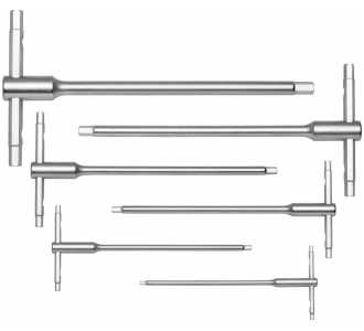 Swiss Tools T-Griff-Schraubendreher- Satz mit Gleitgriff 5-teilig 2,5-6mm