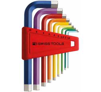Swiss Tools Winkelschraubendreher- Satz im Kunststoffhalter 9-teilig 1,5-10mm Rainbow