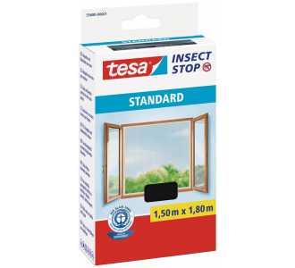 Tesa Fliegengitter StandKlettband für Fenster anthrazit 1,5m:1,8m