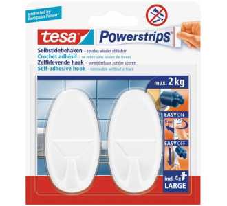 Tesa Powerstrips Haken Large Oval weiß