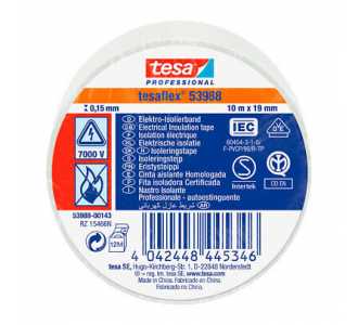 Tesa PVC-Elektroisolierband 10m x 19mm, weiß