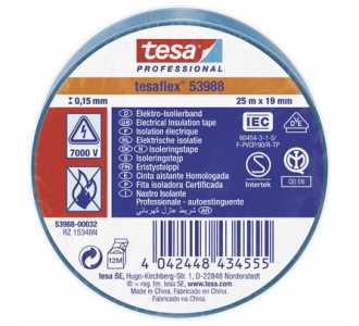 Tesa PVC-Elektroisolierband 25m x 19mm, blau