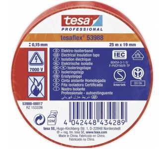 Tesa PVC-Elektroisolierband 25m x 19mm, rot