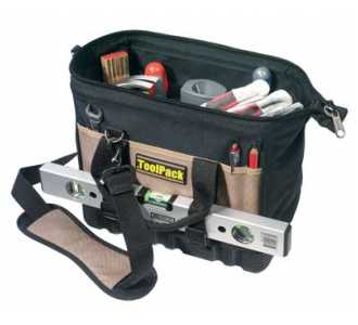 TOOLVIZION ToolPack Werkzeugtasche mit Gummiboden, kleine Ausführung, 32 x 19 x 28 cm